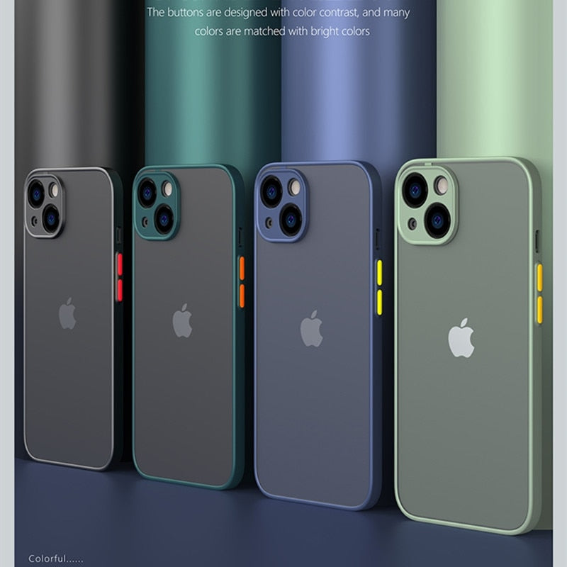 High-quality robust case for your iPhone. Black, Blue, Dark Green and Space Gray.