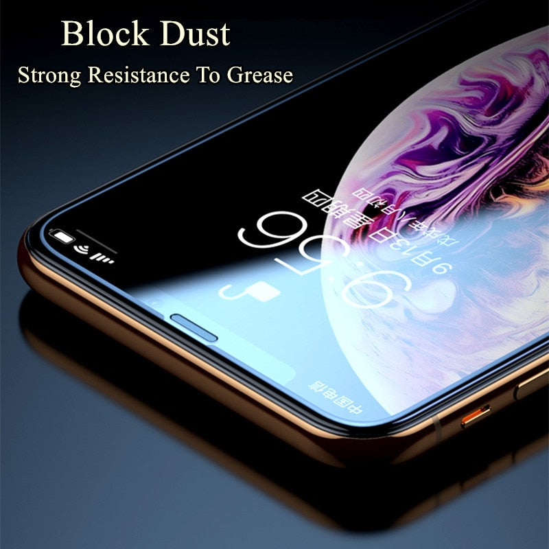 Tempered glass with a built-in dust filter for your iPhone