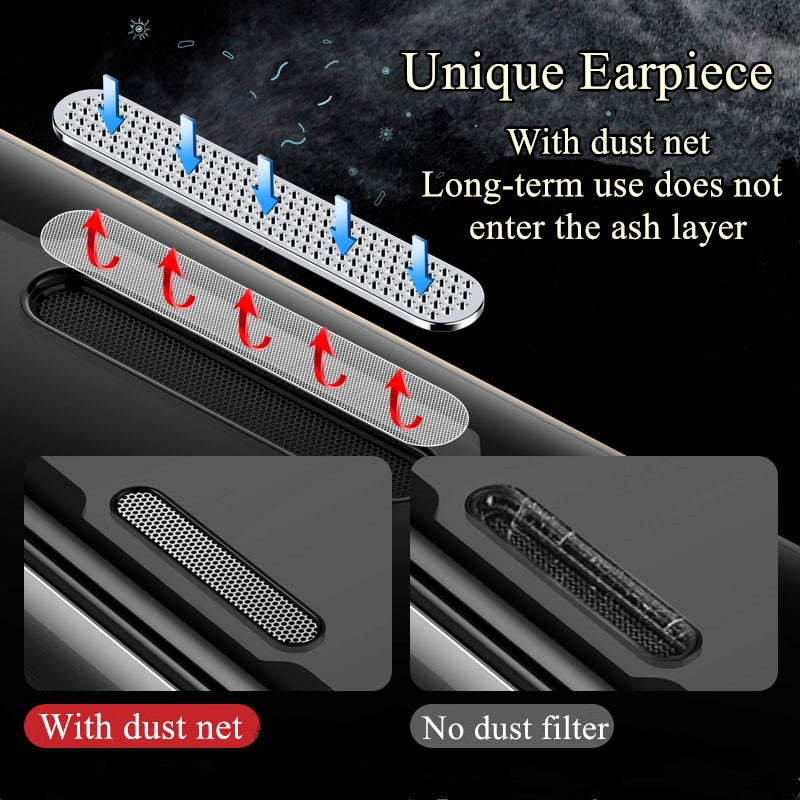 Tempered glass with a built-in dust filter for your iPhone