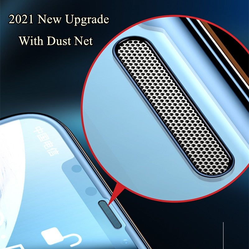 Tempered glass with a built-in dust filter for your iPhone