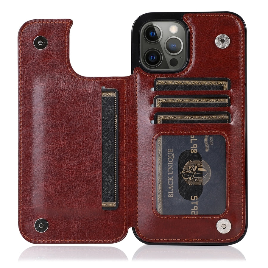 Retro flip leather case for your iPhone