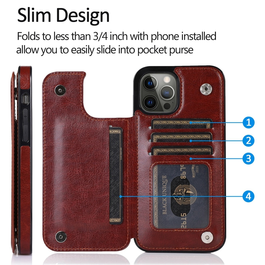 Retro flip leather case for your iPhone