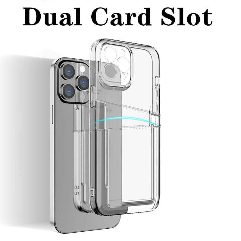 Crystal clear case with a card slot for your iPhone