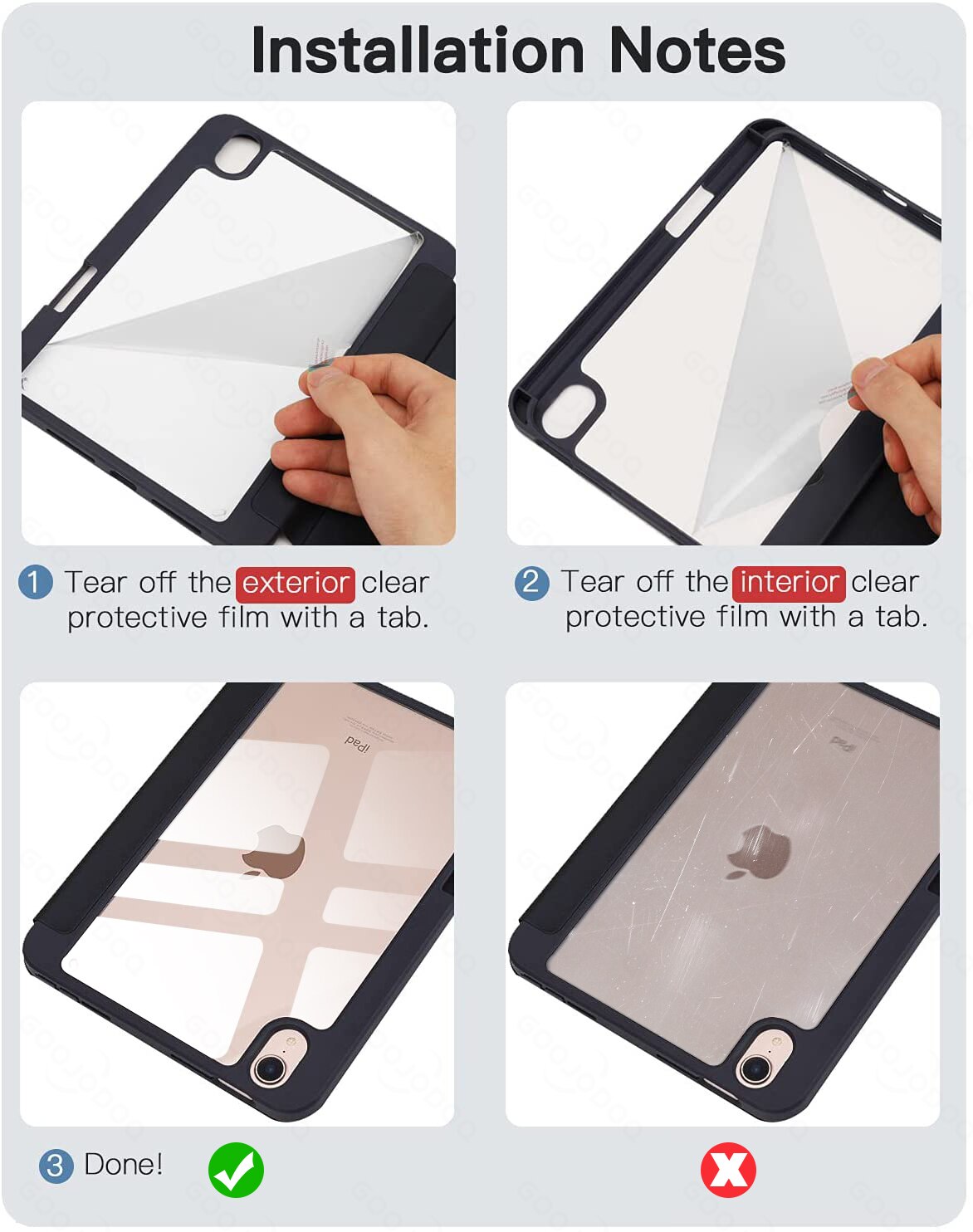 Abnehmbare Hülle für ihr iPad