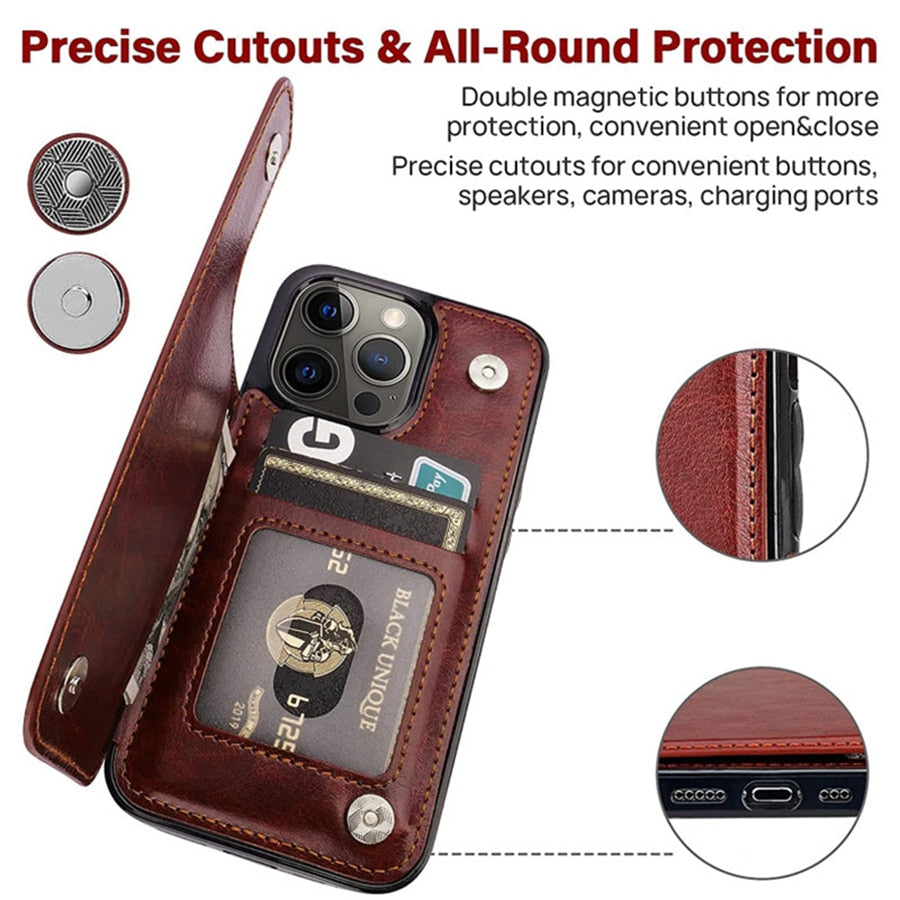 Retro flip leather case for your iPhone